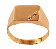 Arany (Au) pecsétgyűrű, 18K, m:61, jelzett, bruttó 3,2g