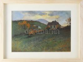 Gimes Lajos (1886-1945): Hegyvidék, 1907. Olaj, papír, jelzett, üvegezett fakeretben, 22×30 cm