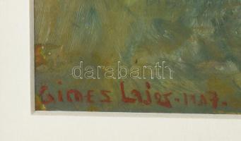 Gimes Lajos (1886-1945): Hegyvidék, 1907. Olaj, papír, jelzett, üvegezett fakeretben, 22×30 cm