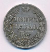 Orosz Birodalom 1842. 1R Ag "I. Miklós" Szentpétervár (20,43g) T:VF patina, ph. Russian Empire 1842. 1 Rouble Ag "Nicholas I" St. Petersburg (20,43g) C:VF patina, edge error Krause C#168.1