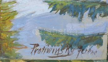 Protiwinsky Ferenc (1884-1947): Crozzon di Brenta (Alpok, Olaszország), 1930. Olaj, papír, jelzett, ...