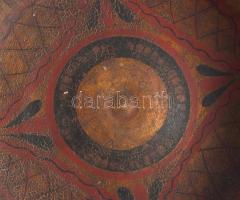 cca 1850-1880, 2 darab orosz lakkozott fa edény, a kisebbik javított, egyiken Árverési Csarnok címké...