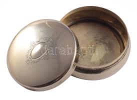 Ezüst (Ag) szelence, jelzett, 800 ezrelékes ezüst, d: 4 cm, 12,6g