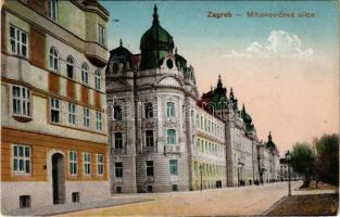 1918 Zagreb, Zágráb; Mihanoviceva ulica / street view (EK)
