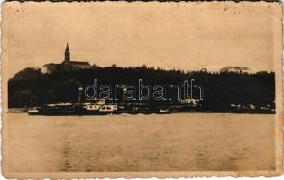 Újlak, Ilok; Pogled sa dunava / látkép, vár, gőzhajó. Epstein kiadása / general view, castle, steamship (gyűrődések / creases)