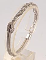 Olasz ezüst (Ag) sodort karkötő, jelzett, 925 ezrelékes ezüst, h: 18 cm, nettó 12g