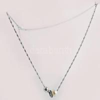 Ezüst (Ag) nyaklánc édesvízi gyönggyel, jelzett, bruttó 4,7g