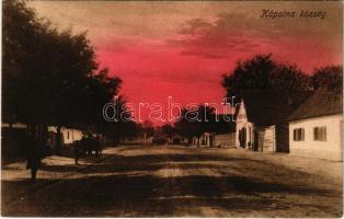 Kápolna, község utcaképe. Baross nyomda