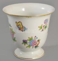 Herendi Viktória mintás virágtartó / váza, jelzett, minimális kopással, m: 17,5 cm