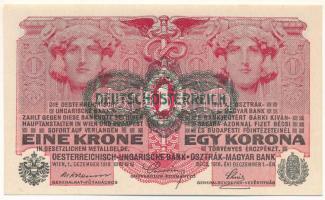 1916. 1K zöld "DEUTSCHÖSTERREICH" felülbélyegzéssel "1639 174653" T:AU Hungary 1916. 1 Krone with green "DEUTSCHÖSTERREICH" overprint, "1639 174653" C:AU Adamo K3B