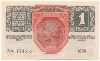 1916. 1K zöld "DEUTSCHÖSTERREICH" felülbélyegzéssel "1639 174653" T:AU
Hungary ...