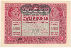 1917. 2K zöld "DEUTSCHÖSTERREICH" felülbélyegzéssel, "1510 239585" T:AU Adamo K6