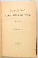 Magyar Történeti Életrajzok, IV. évf. 1-3. köt., egybekötve: Kubinyi Miklós: Bethlenfalvi gróf Thurzó Imre 1598-1621. Budapest, 1888. Méhner Vilmos. 2 sztl. lev. 172 p. 11 t. (1 színes, 10 kétlapos), 2 mell. (kihajtható) Angyal Dávid: Késmárki Thököly Imre 1657-1705. I. kötet. Budapest, 1888. Méhner. 3 sztl. lev., 290 p., benne 17 t. (ebből 1 színes, 3 kétlapos) és 2 mell. (hasonmás, kihajtható). Pór Antal - Trencsényi Csák Máté. 1260-1321. Bp. 1888. Méhner Vilmos. 3 lev., 170 l., 8 t. (2 t. színes) Oldalszámozáson belül gazdag fekete-fehér szövegközti és egészoldalas képekkel, hasonmásokkal illusztrált. Kiadói aranyozott gerincű szép félbőr-kötésben,