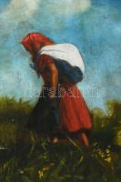 Kassai Varga jelzéssel, XX. sz. első fele: Hármas. Olaj, karton. Dekoratív fakeretben. 54x71,5 cm