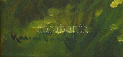 Kassai Varga jelzéssel, XX. sz. első fele: Hármas. Olaj, karton. Dekoratív fakeretben. 54x71,5 cm