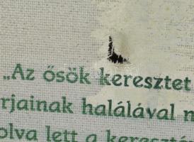 A tizenhárom aradi vértanú. Modern vászonnyomat, sérüléssel, dekoratív fa keretben, 85x104 cm