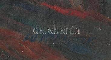 Olvashatatlan cirill betűs jelzéssel: Színes hegyek, 1988. Olaj, vászon. Apró felületi sérüléssel. F...