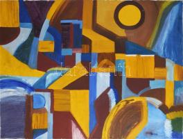 Varga jelzéssel, XX. sz. vége/XXI. sz. eleje: Geometrikus kompozíció. Olaj, vászon. 60x80 cm