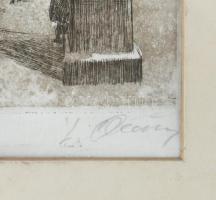 Almásy László (1926-): Londoni forgatag. Rézkarc, papír, jelzett, számozott: 3(?)/295, 39x27,5 cm. Ü...