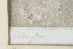 Almásy László (1926-): Londoni forgatag. Rézkarc, papír, jelzett, számozott: 3(?)/295, 39x27,5 cm. Ü...