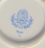 Herendi Apponyi zöld gyümölcsleveses tál, fedő nélkül, kopással, talpán kis pattanással, d: 24 cm