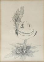 Olvashatatlan jelzéssel: Egoizmus. Tus, papír, 31,5x25 cm. Üvegezett fakeretben.