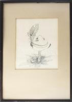 Olvashatatlan jelzéssel: Egoizmus. Tus, papír, 31,5x25 cm. Üvegezett fakeretben