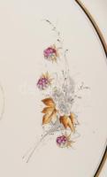 Haas &amp; Czjek antik porcelán szervírozótálca, jelzett, kis kopással, d: 37 cm