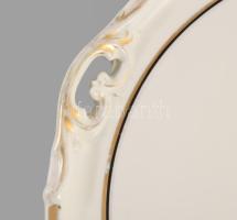 Haas &amp; Czjek antik porcelán szervírozótálca, jelzett, kis kopással, d: 37 cm
