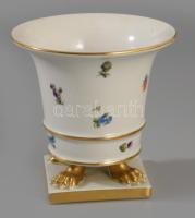 Herendi virágmintás oroszlánkörmös váza, jelzett, hibárlan, m: 10,5 cm