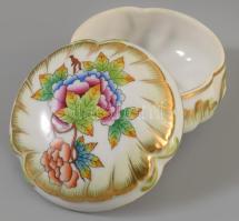 Herendi Viktória mintás bonbonier, jelzett, hibátlan, d: 8,5 cm