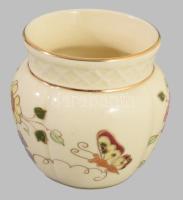 Zsolnay pillangó mintás váza, jelzett, hibátlan, m: 7 cm