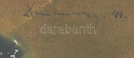 Domanovszky Endre (1907- 1974): Absztrakt táj, 1949. Akvarell, papír, jelezve jobbra fent: Domanovsz...