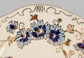 Zsolnay 2 darab búzavirág mintás süteményes tányér, jelzett, hibátlan, d: 16,5 cm