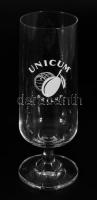 'Unicum Szilva' long drink üveg pohárkészlet, eredeti dobozában, 6 db, 0,3 l, m: 18 cm
