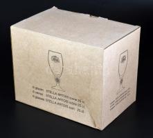 "Stella Artois" üveg söröspohárkészlet, eredeti dobozában, 6 db, 0,25 l, m: 18 cm