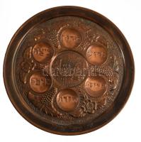 Széder tál. Réz. d: 24 cm