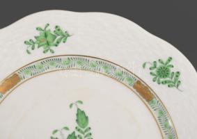 Herendi Apponyi mintás tányér. Kézzel festett, jelzett, minimális kopással d: 19 cm