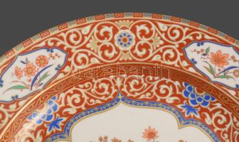 Kaiser Ming mintás nagy dísztál. Kézzel festett, jelzett, hibátlan d: 38,5 cm