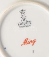 Kaiser Ming mintás nagy dísztál. Kézzel festett, jelzett, hibátlan d: 38,5 cm