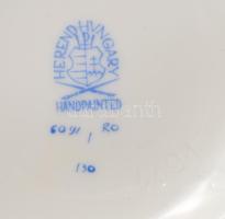 Herendi Rotschild mintás fedeles váza. Kézzel festett, jelzett, kis kopással d: 17 cm, m: 12 cm