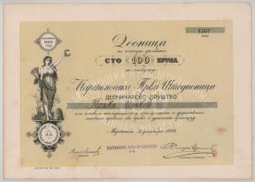 1909. Martonos "Martonosi Első Takarékpénztár Részvénytársaság" névre szóló részvénye 100K...