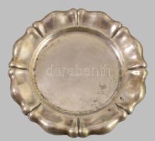 Ezüst (Ag) tálca. Jelzett. dianás 122g d: 20 cm