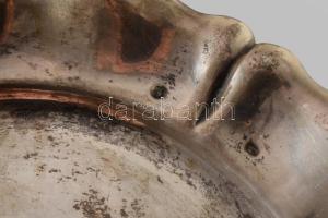 Ezüst (Ag) tálca. Jelzett. dianás 122g d: 20 cm