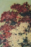 Oláh István jelzéssel, XX. sz. első fele: Csendélet. Olaj, vászon. Dekoratív, kissé sérült fakeretbe...