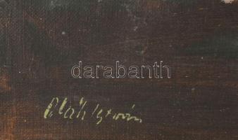 Oláh István jelzéssel, XX. sz. első fele: Csendélet. Olaj, vászon. Dekoratív, kissé sérült fakeretbe...