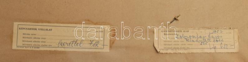 Dobroszláv Lajos (1902-1987): Felszántott föld. Akvarell, ceruza, papír, jelezve jobbra lent, üvegez...