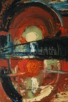 Somogyi Imre (1918-1999): Naplemente, 1973. Olaj, farost. Jelzett. Fakeretben. 50x70 cm