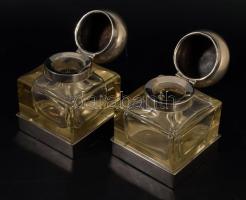 cca 1910 Antik tintatartó pár, jó állapotban, m: 12 cm