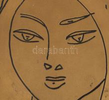 Ocseny panno réz lemez fali dísz fa alapon. 21x36 cm